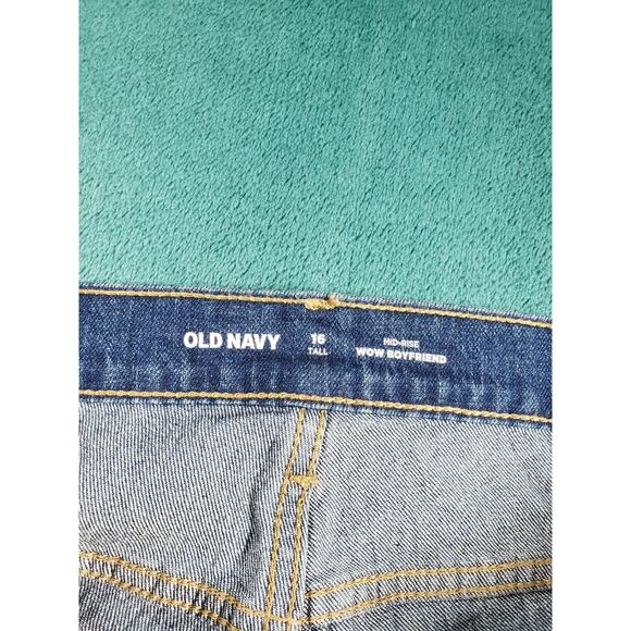 Old Navy Jeans Size 16 Tall Womens Blue Pants Stretch Mid Rise Boyfriend NWT - Picture 6 of 15